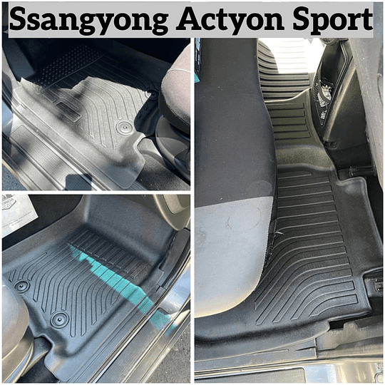 (Ssangyong Actyon Sport 2012-2023) Pisos Rígidos Calce Perfecto Tipo Bandeja Antiderrame
