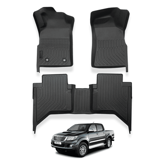 (Toyota Hilux Vigo del 2005 al 2015) Pisos Rígidos Calce Perfecto Tipo Bandeja Antiderrame