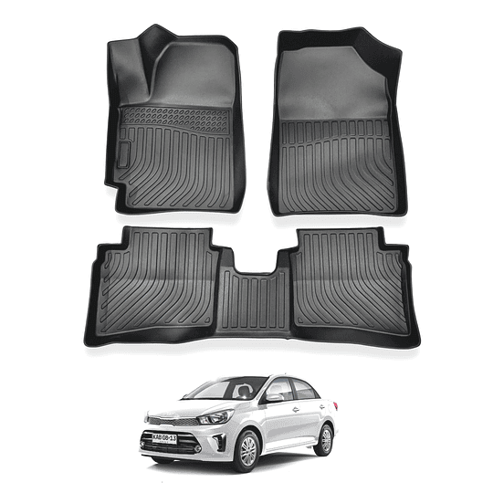 (Kia Soluto del 2019 al 2025+) Pisos Rígidos Calce Perfecto Tipo Bandeja Antiderrame