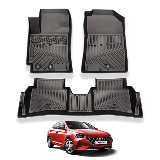 (Hyundai Accent del 2020 al 2022) Pisos Rígidos Calce Perfecto Tipo Bandeja Antiderrame