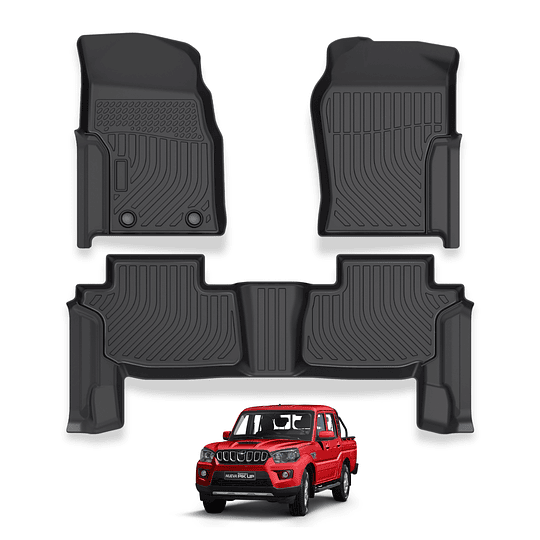 (Mahindra Pik Up 2018-2025+) Pisos Rígidos Calce Perfecto Tipo Bandeja Antiderrame