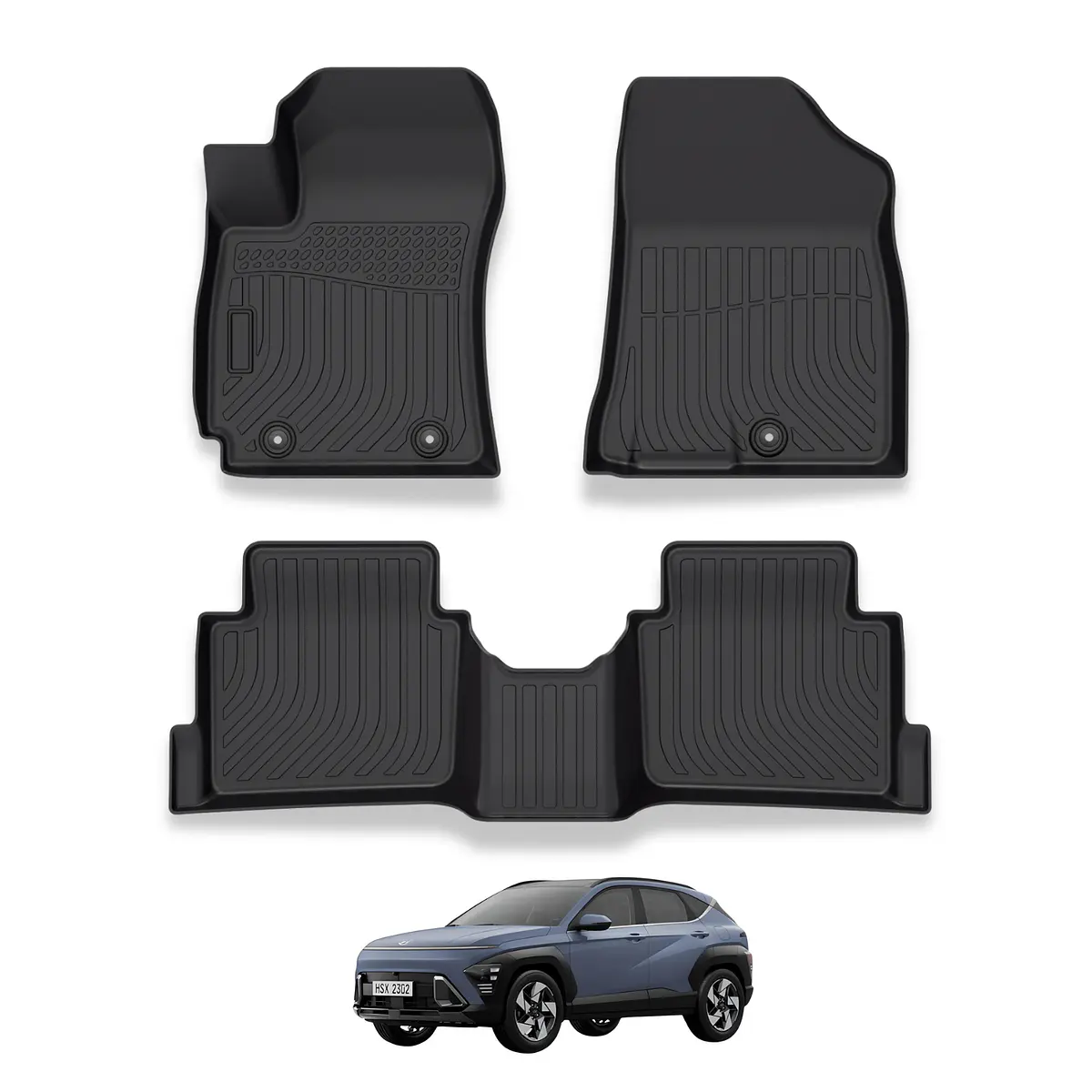 cona  Set Pisos Rígidos Calce Perfecto Tipo Bandeja Hyundai Kona
