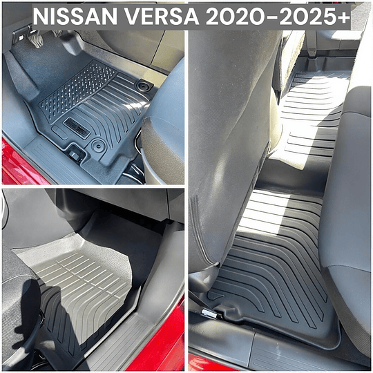 (Nissan Versa 2020-2025+) Pisos Rígidos Calce Perfecto Tipo Bandeja Antiderrame