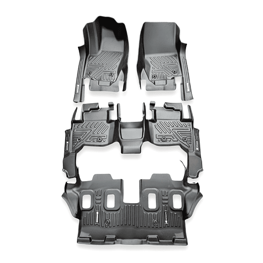 (Toyota Land Cruiser Prado 2024+) Pisos Rígidos Calce Perfecto Tipo Bandeja Antiderrame (1era+2da+3era Fila de Asientos)