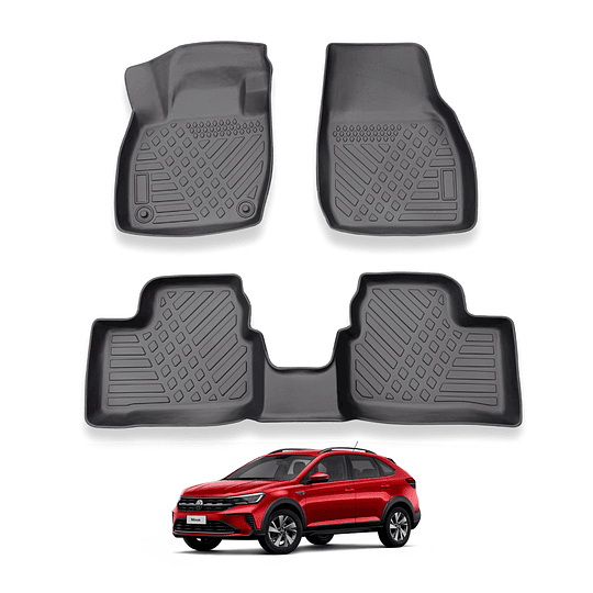 (Volkswagen Nivus 2021-2025+) Pisos Rígidos Calce Perfecto Tipo Bandeja Antiderrame