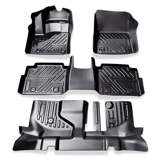 (Nissan X-Trail 2023+) Pisos Rígidos Calce Perfecto Tipo Bandeja Antiderrame (1era+2da+3era Fila de Asientos)