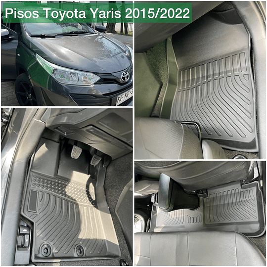 (Toyota Yaris del 2014 al 2022) Pisos Rígidos Calce Perfecto Tipo Bandeja Antiderrame