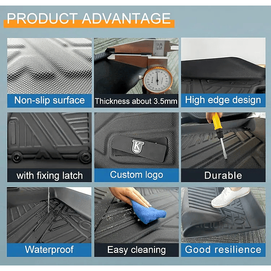 (Citroën C5 Aircross 2019-2025+) Pisos Rígidos Calce Perfecto Tipo Bandeja Antiderrame