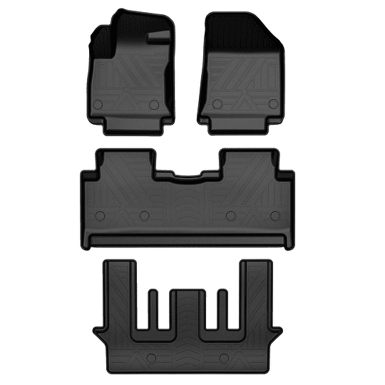 (Geely Okavango 2024+) Pisos Rígidos Calce Perfecto Tipo Bandeja Antiderrame (1era+2da+3era Fila de Asientos)