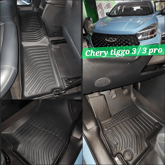 (Chery Tiggo 3 / Tiggo 3 PRO del 2019-2025+) Pisos Rígidos Calce Perfecto Tipo Bandeja Antiderrame