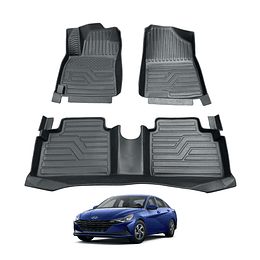 (Hyundai Elantra CN7 2021+) Pisos Rígidos Calce Perfecto Tipo Bandeja Antiderrame