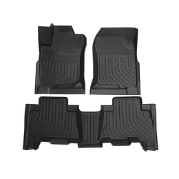 (Toyota Land Cruiser Prado 2010-2023) Pisos Rígidos Calce Perfecto Tipo Bandeja Antiderrame (1era y 2da Fila de Asientos)