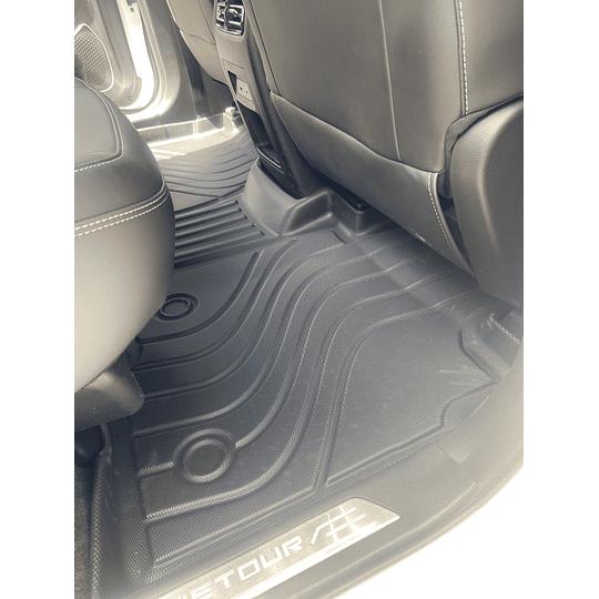 (Jetour X90 Plus 2023+) Pisos Rígidos Calce Perfecto Tipo Bandeja Antiderrame (1era+2da+3era Fila de Asientos)