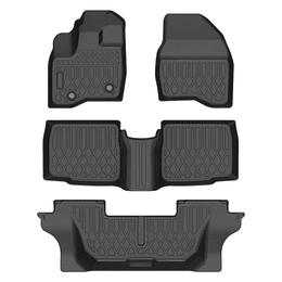 (Ford Explorer 2011-2014) Pisos Rígidos Calce Perfecto Tipo Bandeja Antiderrame (1era+2da+3era Fila de Asientos)