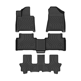 (Hyundai Santa Fe MX5 2024+) Pisos Rígidos Calce Perfecto Tipo Bandeja Antiderrame (1era+2da+3era Fila de Asientos)