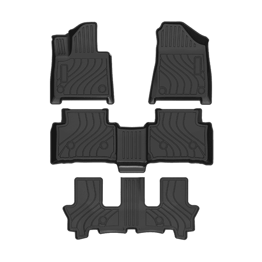 (Hyundai Santa Fe MX5 2024+) Pisos Rígidos Calce Perfecto Tipo Bandeja Antiderrame (1era+2da+3era Fila de Asientos)