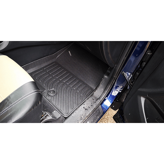 (Hyundai Santa Fe del 2013 al 2017) Pisos Rígidos Calce Perfecto Tipo Bandeja Antiderrame (1era+2da+3era Fila de Asientos)- COPIAR