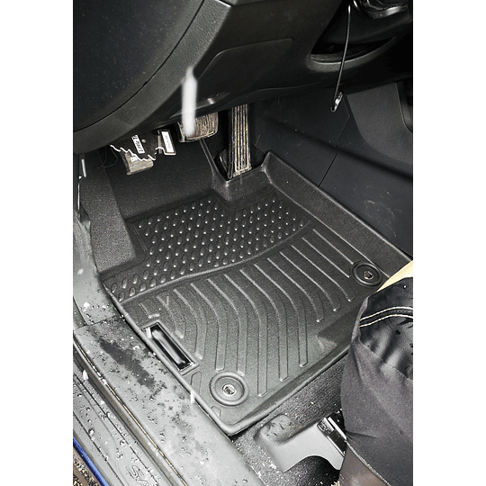 (Hyundai Santa Fe del 2013 al 2017) Pisos Rígidos Calce Perfecto Tipo Bandeja Antiderrame (1era+2da+3era Fila de Asientos)- COPIAR