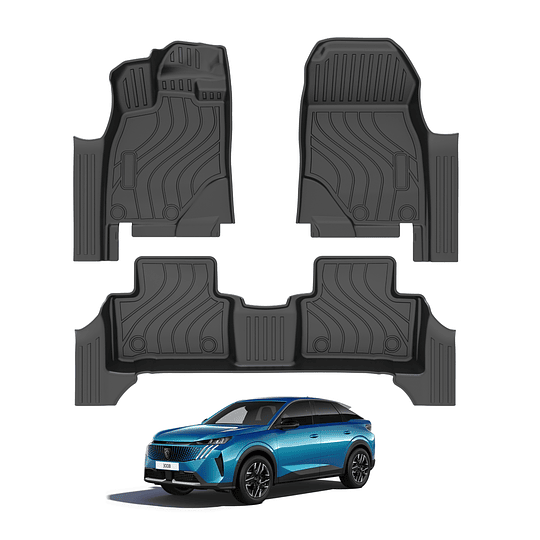 (Peugeot 3008 EV 2026+) Pisos Rígidos Calce Perfecto Tipo Bandeja Antiderrame