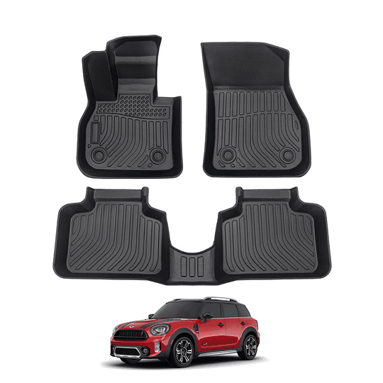 (Mini Countryman 2017-2023) Pisos Rígidos Calce Perfecto Tipo Bandeja Antiderrame