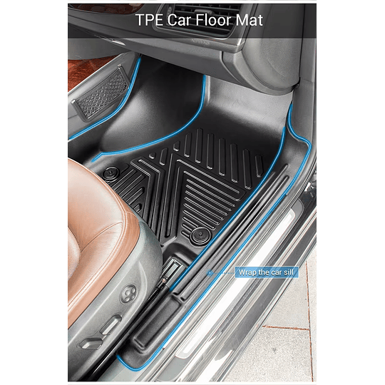 (Mazda CX90 del 2024+) Pisos Rígidos Calce Perfecto Tipo Bandeja Antiderrame (1era+2da+3era Fila de Asientos)