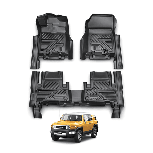 (Toyota FJ Cruiser 2006-2022) Pisos Rígidos Calce Perfecto Tipo Bandeja Antiderrame