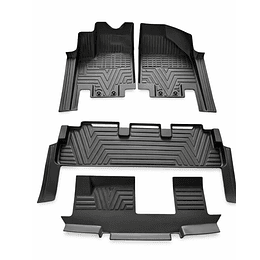 (Nissan Pathfinder 2022-2026+) Pisos Rígidos Calce Perfecto Tipo Bandeja Antiderrame (1era+2da+3era Fila de Asientos)