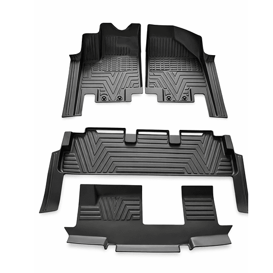 (Nissan Pathfinder 2022-2026+) Pisos Rígidos Calce Perfecto Tipo Bandeja Antiderrame (1era+2da+3era Fila de Asientos)