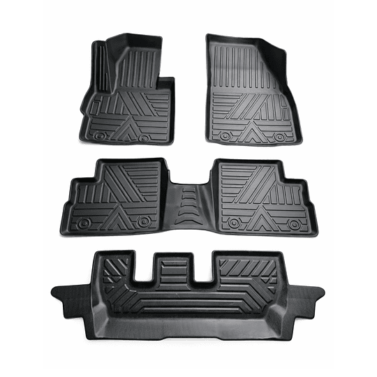 (Mitsubishi Xpander 2023+) Pisos Rígidos Calce Perfecto Tipo Bandeja Antiderrame (1era+2da+3era Fila de Asientos)