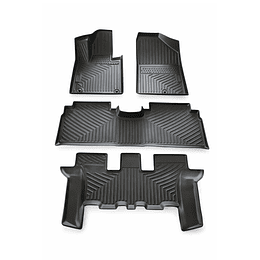 (Kia Sorento del 2015-2020) Pisos Rígidos Calce Perfecto Tipo Bandeja Antiderrame (1era+2da+3era Fila de Asientos)