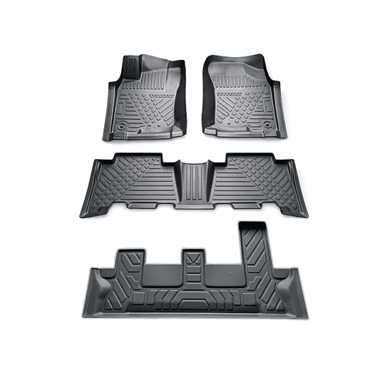 (Toyota 4Runner 2010-2024) Pisos Rígidos Calce Perfecto Tipo Bandeja Antiderrame (1era+2da+3era Fila de Asientos)