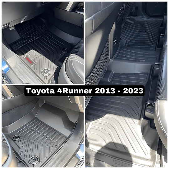 (Toyota 4Runner 2010-2024) Pisos Rígidos Calce Perfecto Tipo Bandeja Antiderrame (1era+2da+3era Fila de Asientos)