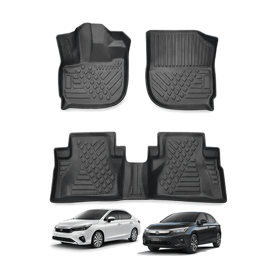 (Honda City 2021-2025) Pisos Rígidos Calce Perfecto Tipo Bandeja Antiderrame