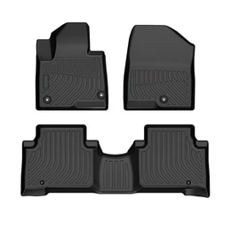 (Hyundai Santa Fe del 2013 al 2017) Pisos Rígidos Calce Perfecto Tipo Bandeja Antiderrame (1era+2da Fila de Asientos)