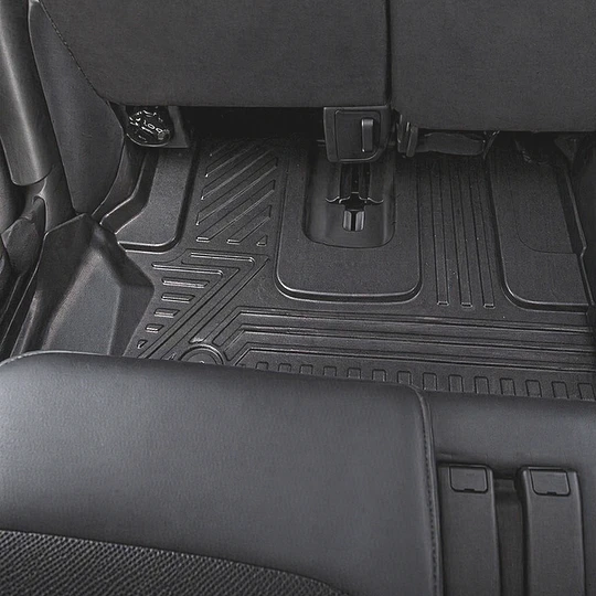 (Toyota Land Cruiser Prado 2010-2023) Pisos Rígidos Calce Perfecto Tipo Bandeja Antiderrame (1era+2da+3era Fila de Asientos)
