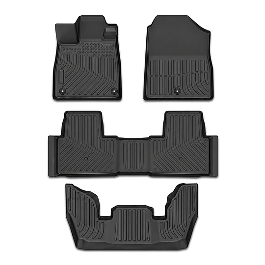(Honda Pilot 2023-2026+) Pisos Rígidos Calce Perfecto Tipo Bandeja Antiderrame (1era+2da+3era Fila de Asientos)