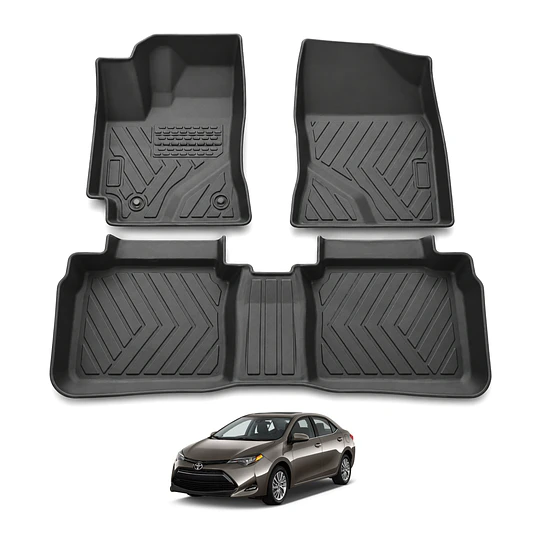 (Toyota Corolla Sedán 2014-2019) Pisos Rígidos Calce Perfecto Tipo Bandeja Antiderrame