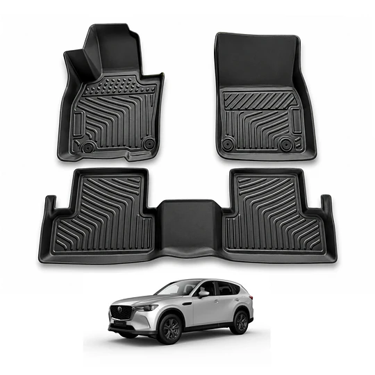 (Mazda CX60 del 2023+) Pisos Rígidos Calce Perfecto Tipo Bandeja Antiderrame 