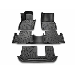 (Mazda CX90 del 2024+) Pisos Rígidos Calce Perfecto Tipo Bandeja Antiderrame (1era+2da+3era Fila de Asientos)