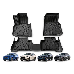 (BMW X3 / iX3 / X4 2018-2027+) Pisos Rígidos Calce Perfecto Tipo Bandeja Antiderrame