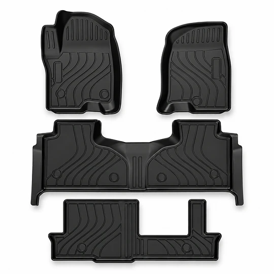 (Chevrolet Tahoe / Suburban 2021-2027+) Pisos Rígidos Calce Perfecto Tipo Bandeja Antiderrame (1era+2da+3era Fila de Asientos)