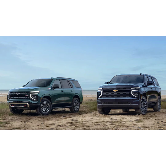 (Chevrolet Tahoe / Suburban 2021-2027+) Pisos Rígidos Calce Perfecto Tipo Bandeja Antiderrame (1era+2da+3era Fila de Asientos)