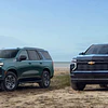 (Chevrolet Tahoe / Suburban 2021-2027+) Pisos Rígidos Calce Perfecto Tipo Bandeja Antiderrame (1era+2da+3era Fila de Asientos)