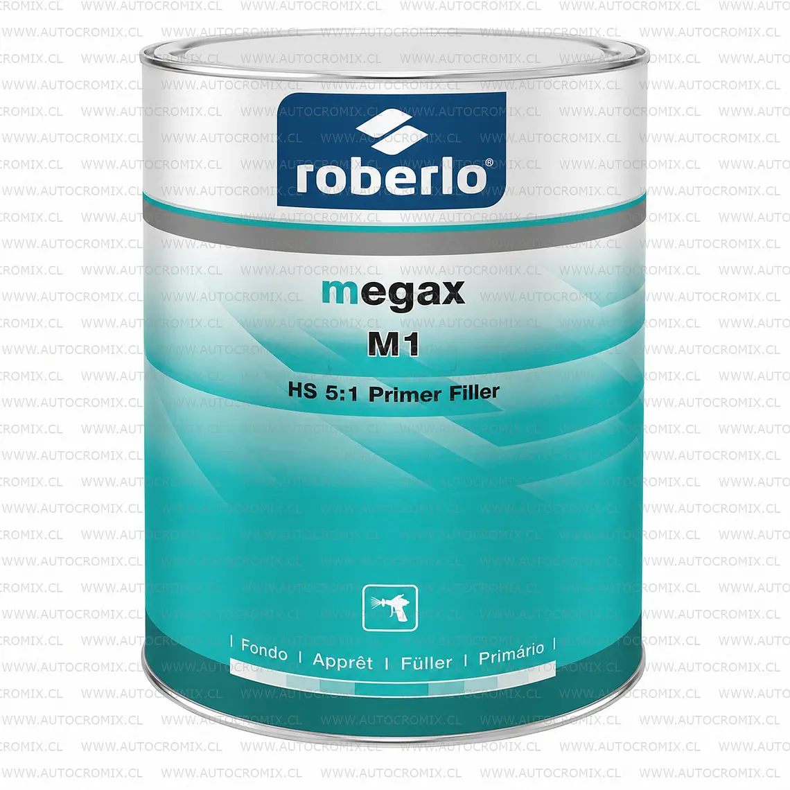 Primer & Aparejos - Roberlo Primer Megax M1 Hs 5:1 Gris Claro 1L 1
