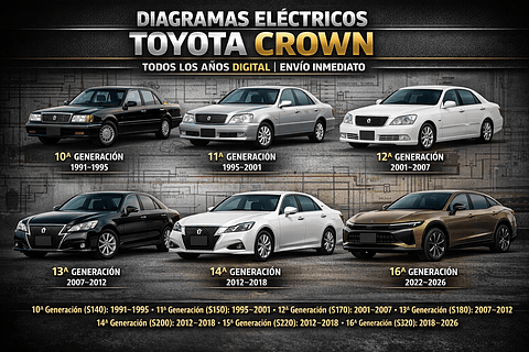 Diagramas Eléctricos Toyota Crown Todos los Años Digital | Envío Inmediato