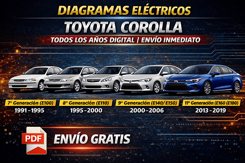 Diagramas Eléctricos Toyota Corolla Todos los Años Digital | Envío Inmediato