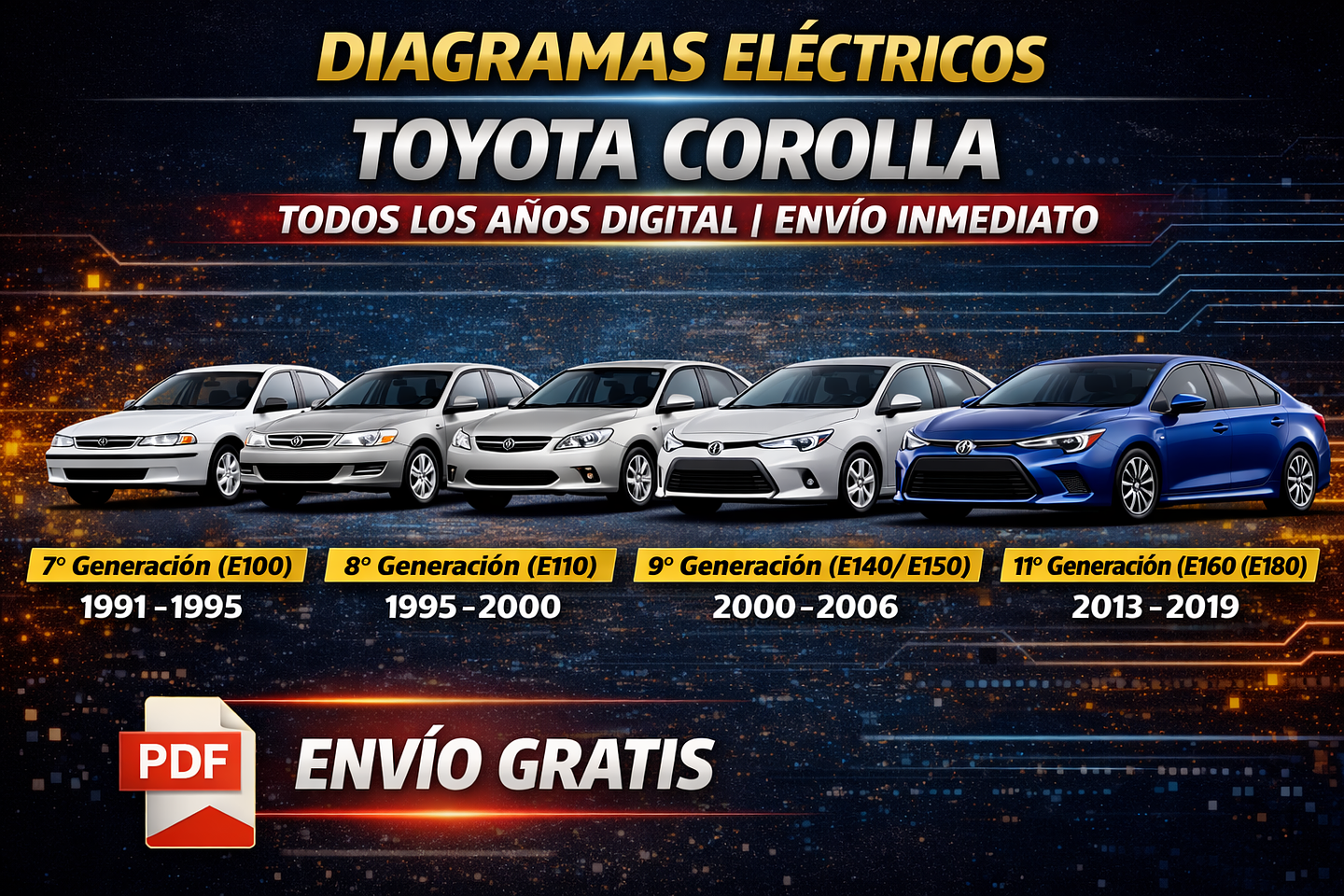 Diagramas Eléctricos Toyota Corolla Todos los Años Digital | Envío Inmediato 1
