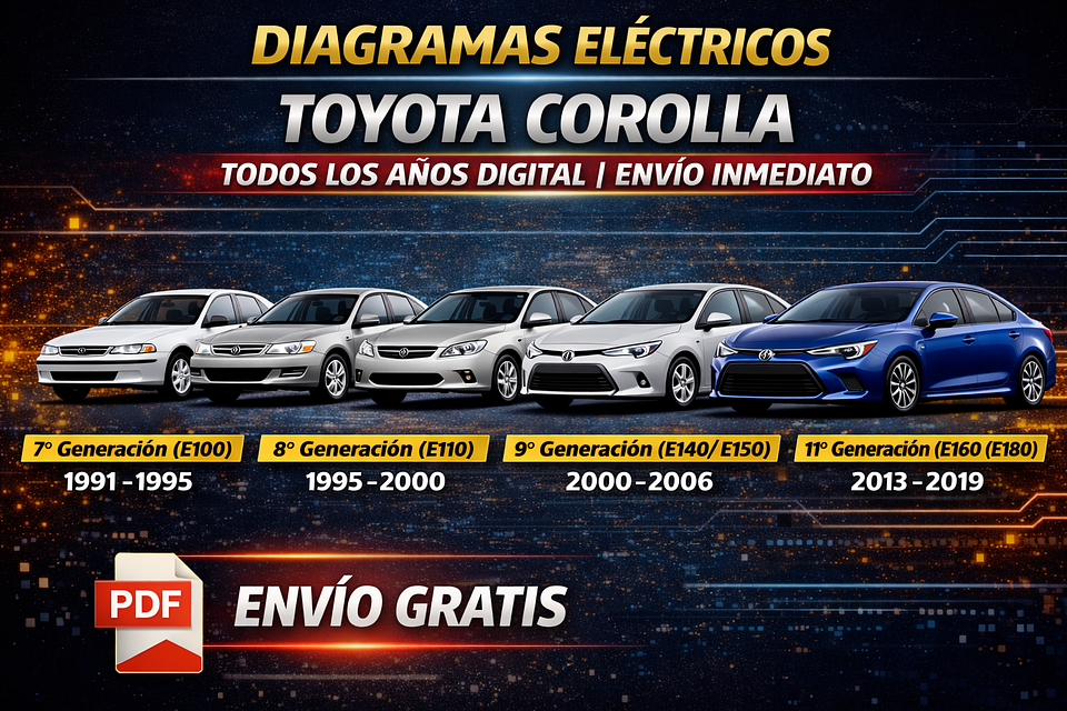 Diagramas Eléctricos Toyota Corolla Todos los Años Digital | Envío Inmediato 1