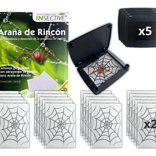 Trampa Pegajosa Araña De Rincón 20 Unid. Insective + 5 Bases