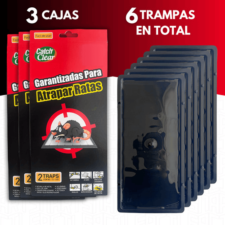 Trampa Pegajosa Ratón 6 Unidades Ratas Roedores Repelente 2